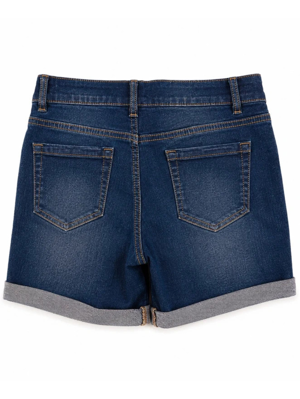 Girls Extreme Lite Dark Wash Denim Shorts | Size 10/12 | Stretch Cuffed Shorts - Picture 2 of 3